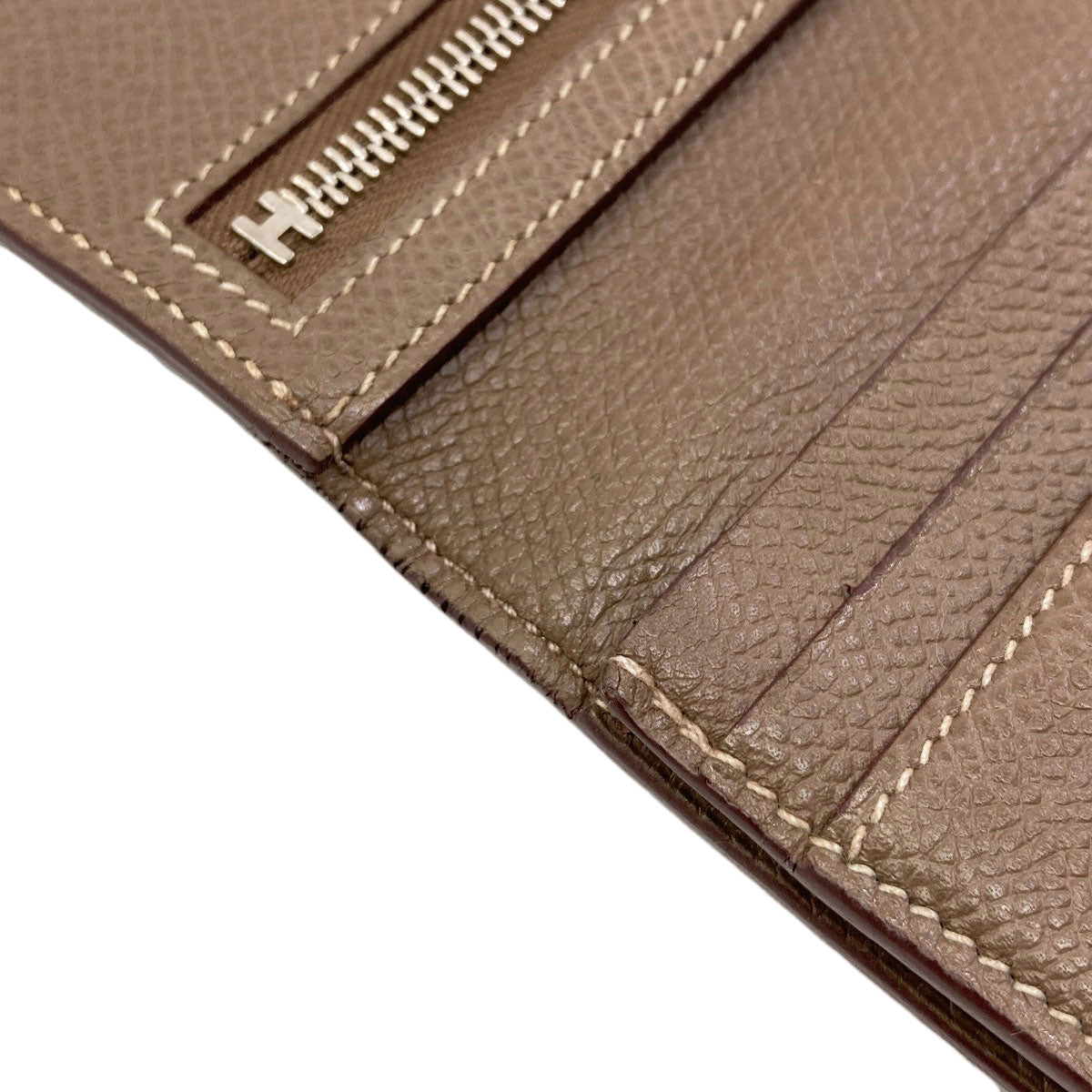 HERMES Bareness Free SilverHardware Long wallet (with coin pocket) Epsom Ladies [Used]