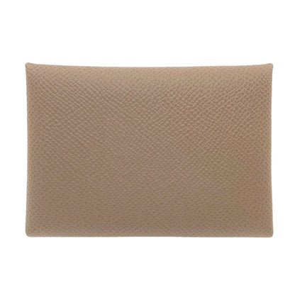 HERMES Calvi Duo Etoupe SilverHardware Card Case Epsom Ladies [Used]