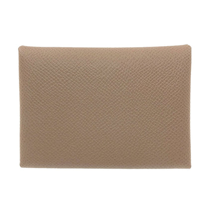 HERMES Calvi Duo Etoupe SilverHardware Card Case Epsom Ladies [Used]