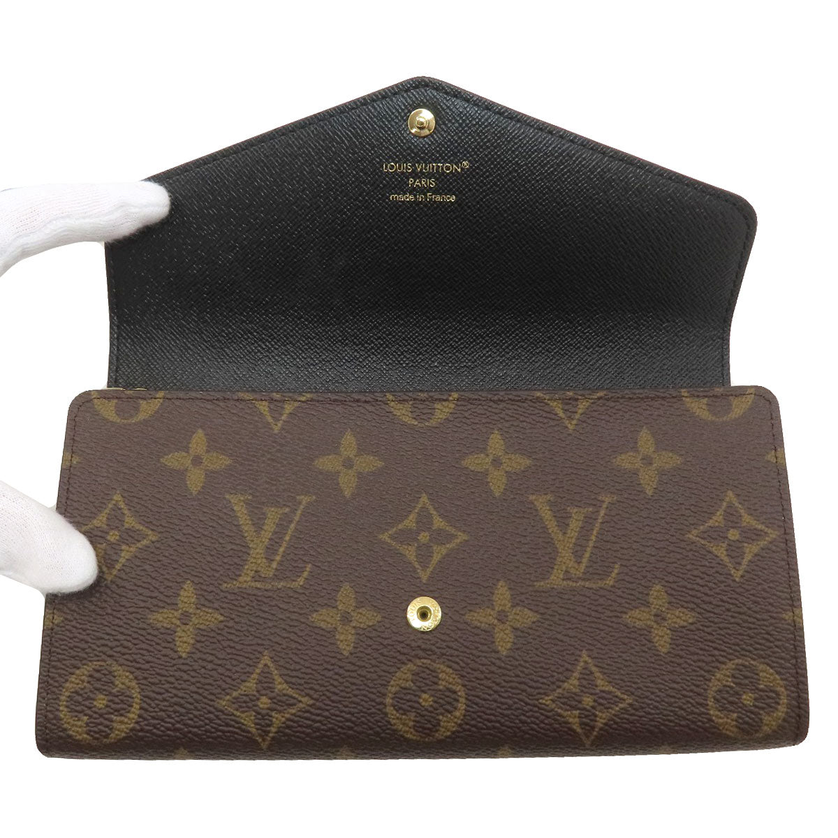 LOUIS VUITTON M80726 Portefeiulle Â· Sarah Long wallet (with coin pocket) Monogram reverse Ladies [Used]