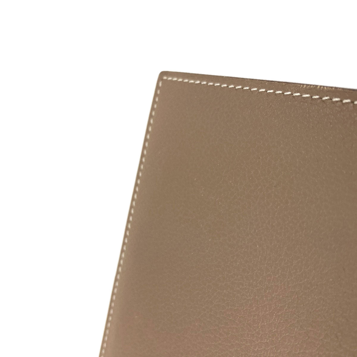 HERMES Citizen Twill Compact Silk In Etoupe Bifold Wallet with Coin Pocket Taurillon Clemence mens [Used]