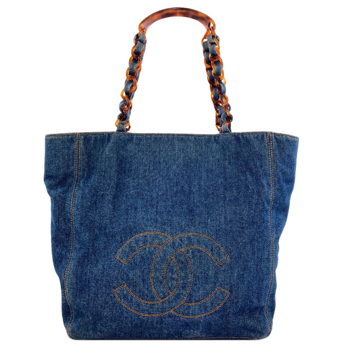 CHANEL COCO Mark Tote Bag Denim Ladies [Used]