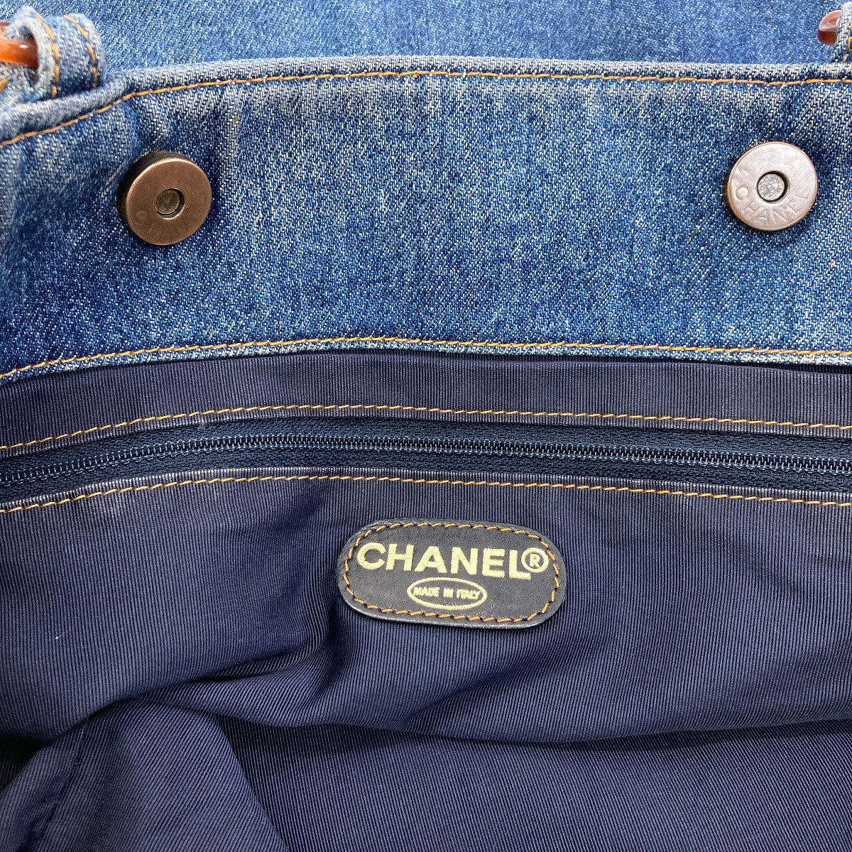 CHANEL COCO Mark Tote Bag Denim Ladies [Used]
