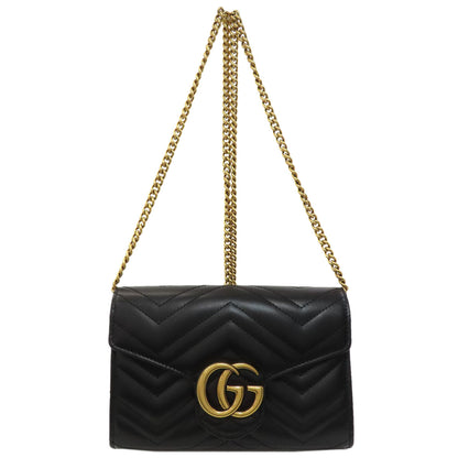 GUCCI 474575 Chain wallet GG Marmont Shoulder Bag Calf Ladies [Used]