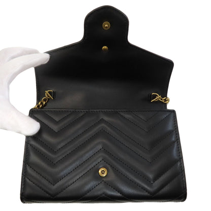 GUCCI 474575 Chain wallet GG Marmont Shoulder Bag Calf Ladies [Used]