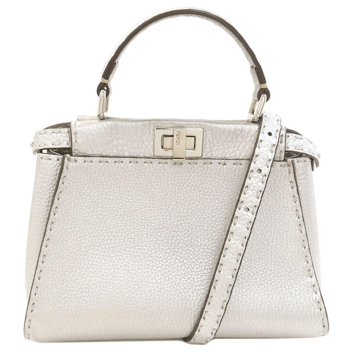 FENDI Peekaboo Mini Selleria 2WAY Handbag Calf Ladies [Used]