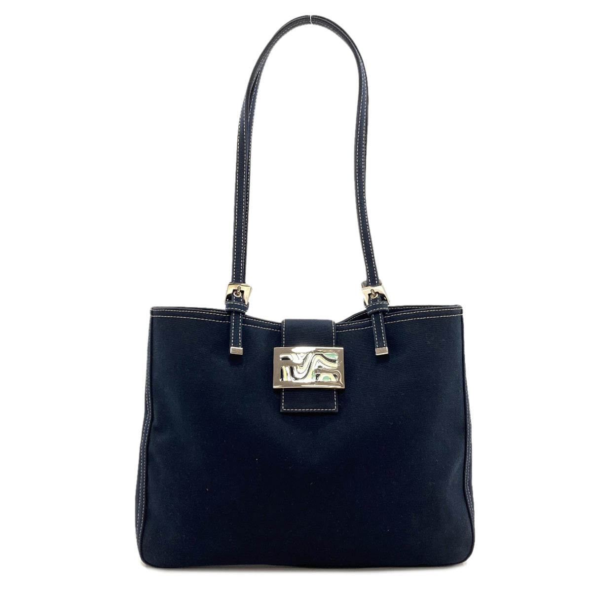 FENDI logo Tote Bag Canvas Ladies [Used]