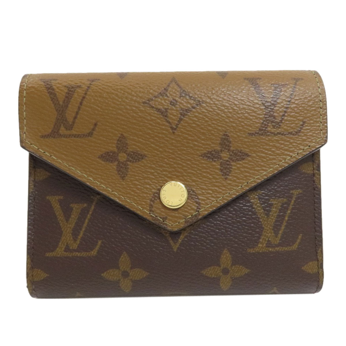 LOUIS VUITTON M81557 Portefeiulle Â· Victorine Tri-fold wallet (with Coin Pocket) Monogram reverse Ladies [Used]
