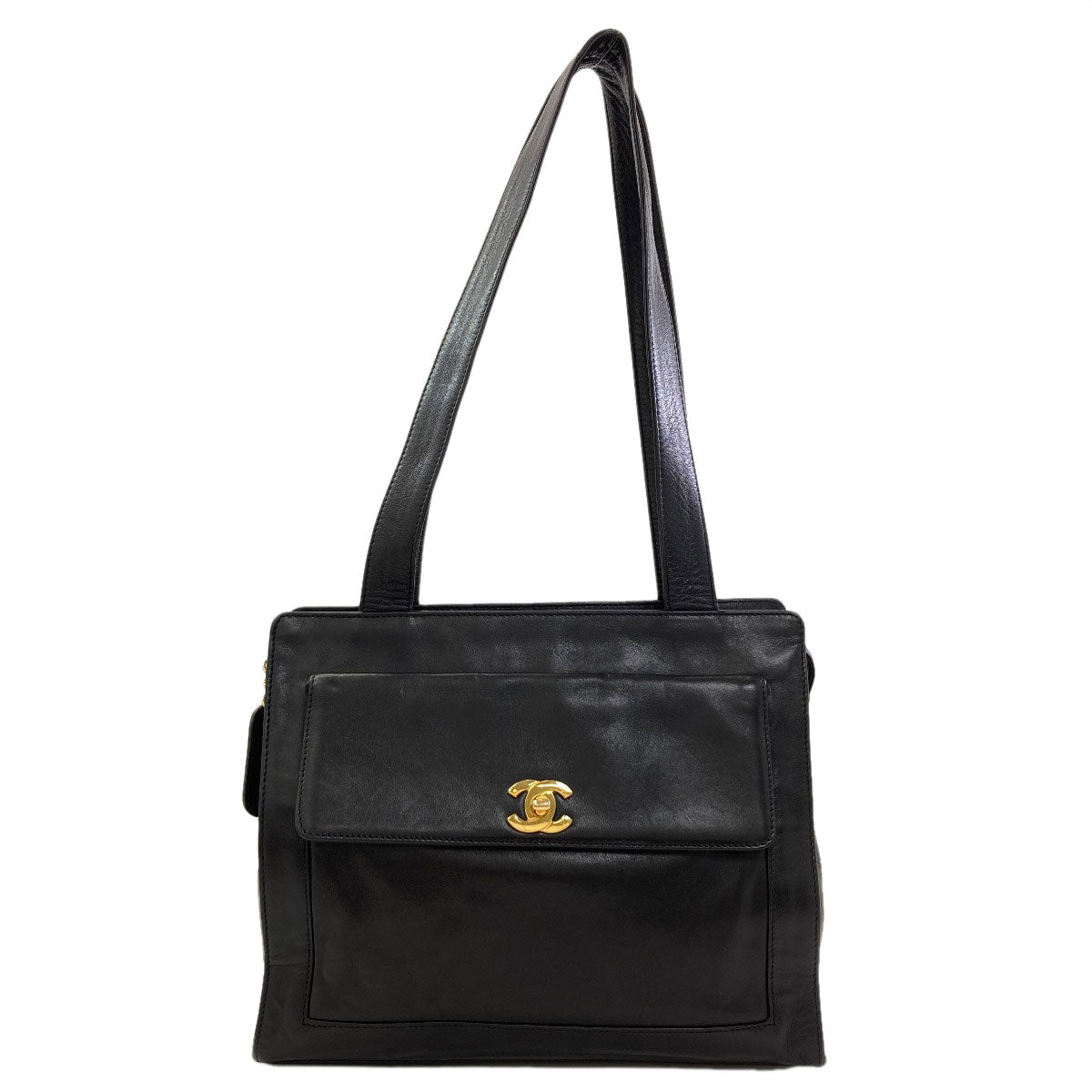 CHANEL COCO Mark GoldHardware Tote Bag Calf Ladies [Used]