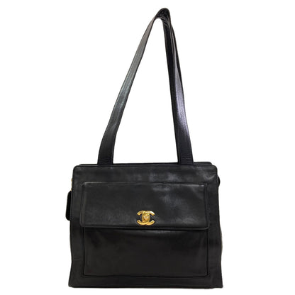 CHANEL COCO Mark GoldHardware Tote Bag Calf Ladies [Used]
