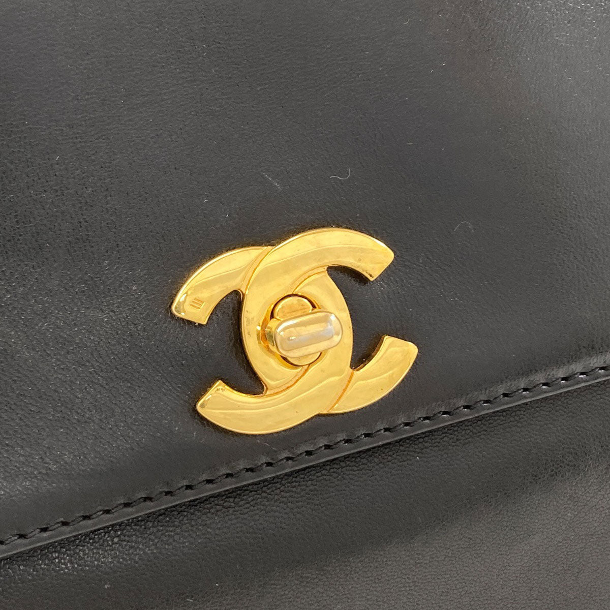 CHANEL COCO Mark GoldHardware Tote Bag Calf Ladies [Used]