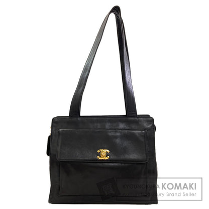 CHANEL COCO Mark GoldHardware Tote Bag Calf Ladies [Used]
