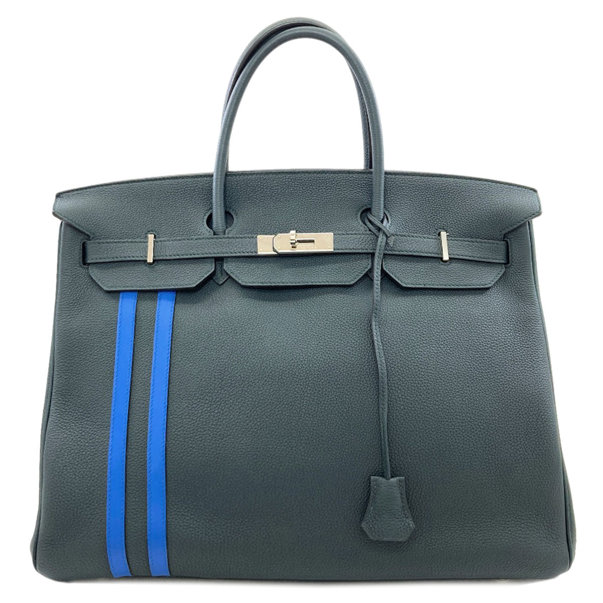 HERMES Birkin 40 Officer Vert Cypres SilverHardware Handbag Togo SwiftLadies [Used]