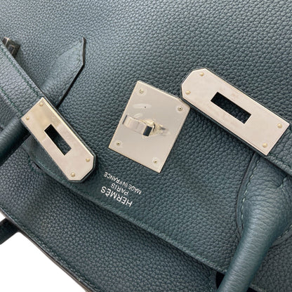 HERMES Birkin 40 Officer Vert Cypres SilverHardware Handbag Togo SwiftLadies [Used]