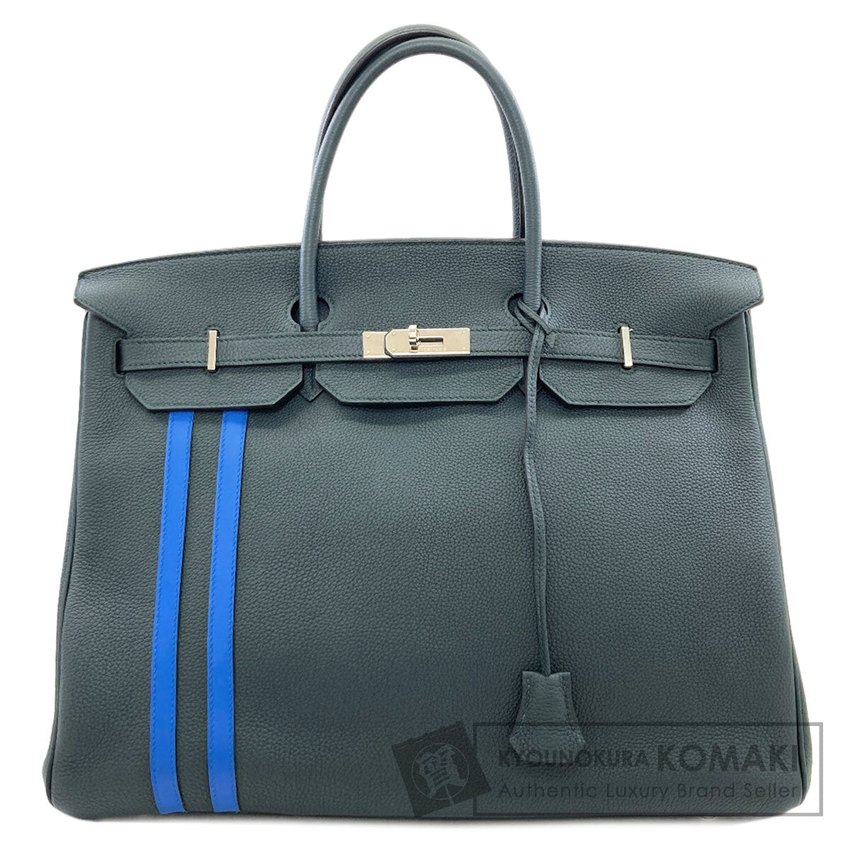 HERMES Birkin 40 Officer Vert Cypres SilverHardware Handbag Togo SwiftLadies [Used]