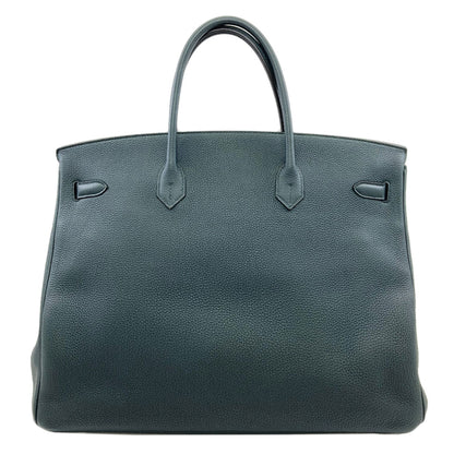 HERMES Birkin 40 Officer Vert Cypres SilverHardware Handbag Togo SwiftLadies [Used]