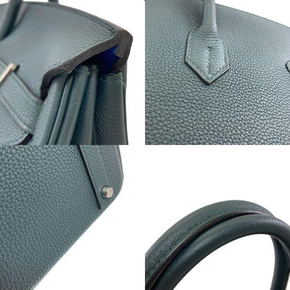 HERMES Birkin 40 Officer Vert Cypres SilverHardware Handbag Togo SwiftLadies [Used]
