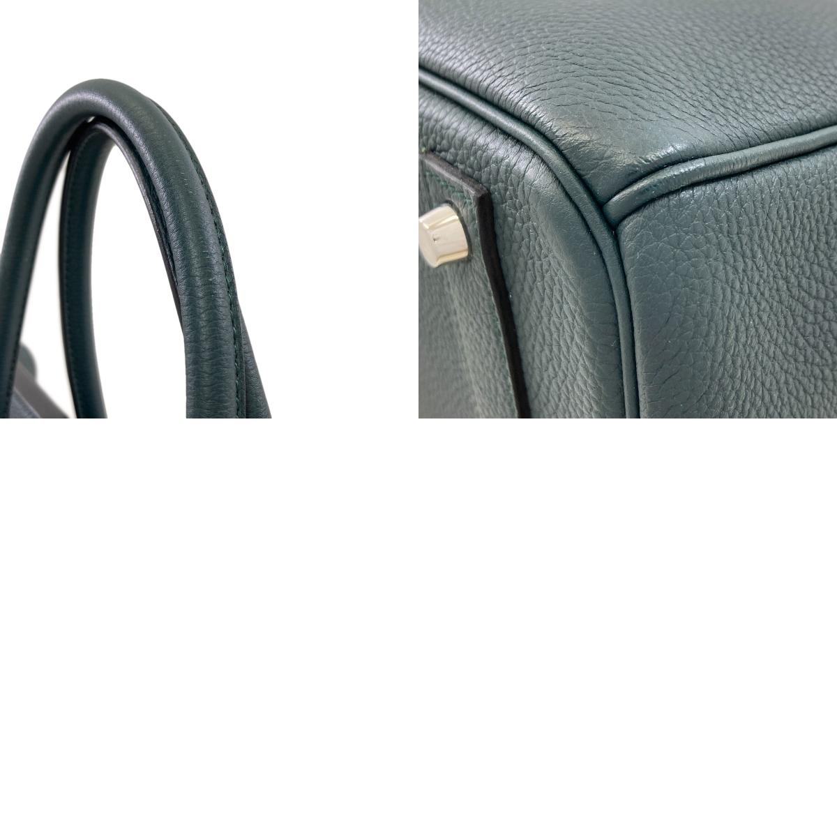 HERMES Birkin 40 Officer Vert Cypres SilverHardware Handbag Togo SwiftLadies [Used]