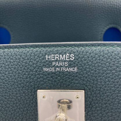 HERMES Birkin 40 Officer Vert Cypres SilverHardware Handbag Togo SwiftLadies [Used]