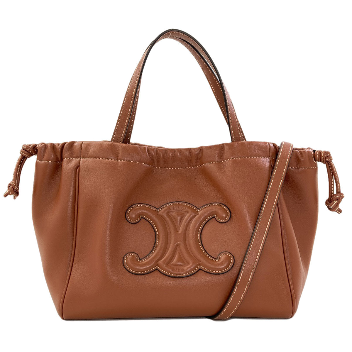 CELINE Small Cover Drawstring Cuile 2WAY Handbag Calf Ladies [Used]