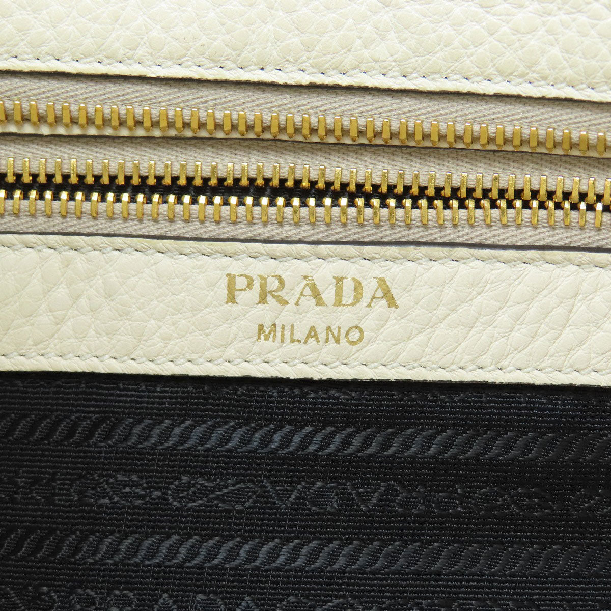 PRADA Long Shoulder Bucket Bag Embossed Shoulder Bag Calf Ladies [Used]