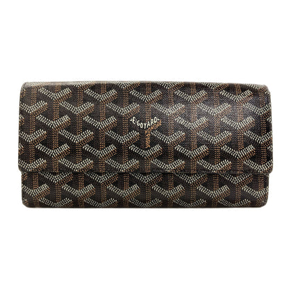 GOYARD Herringbone pattern Long wallet (with coin pocket) Coating canvas Ladies [Used]