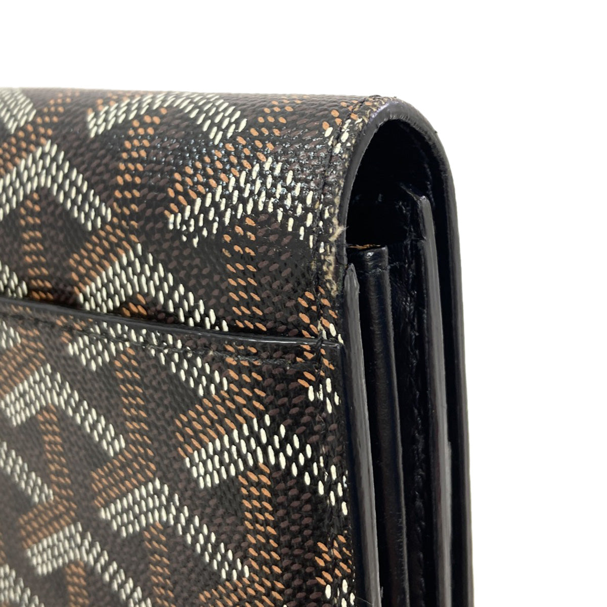 GOYARD Herringbone pattern Long wallet (with coin pocket) Coating canvas Ladies [Used]