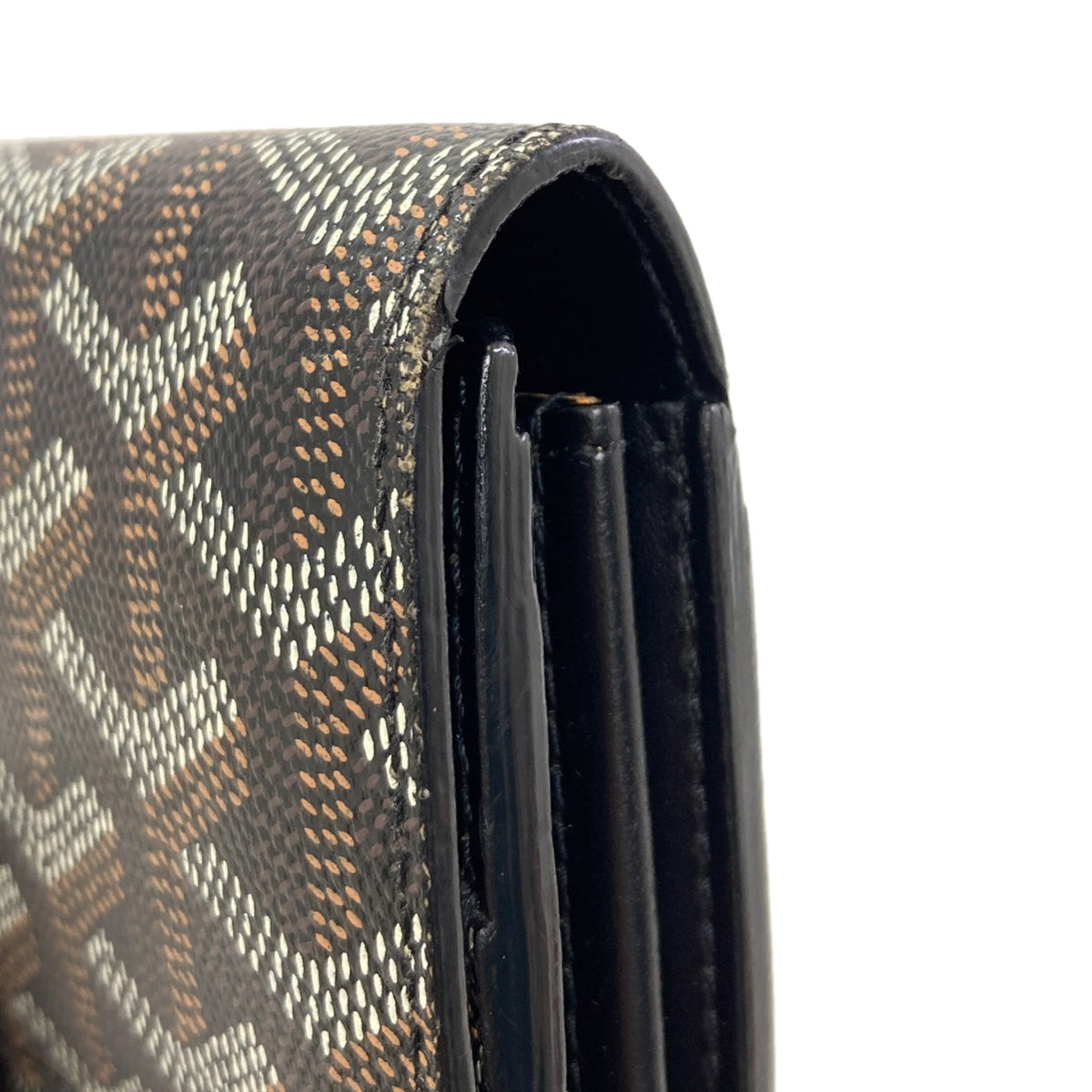 GOYARD Herringbone pattern Long wallet (with coin pocket) Coating canvas Ladies [Used]