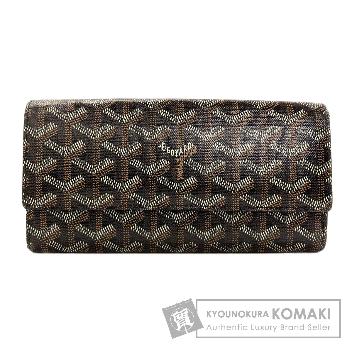 GOYARD Herringbone pattern Long wallet (with coin pocket) Coating canvas Ladies [Used]