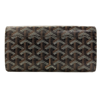 GOYARD Herringbone pattern Long wallet (with coin pocket) Coating canvas Ladies [Used]