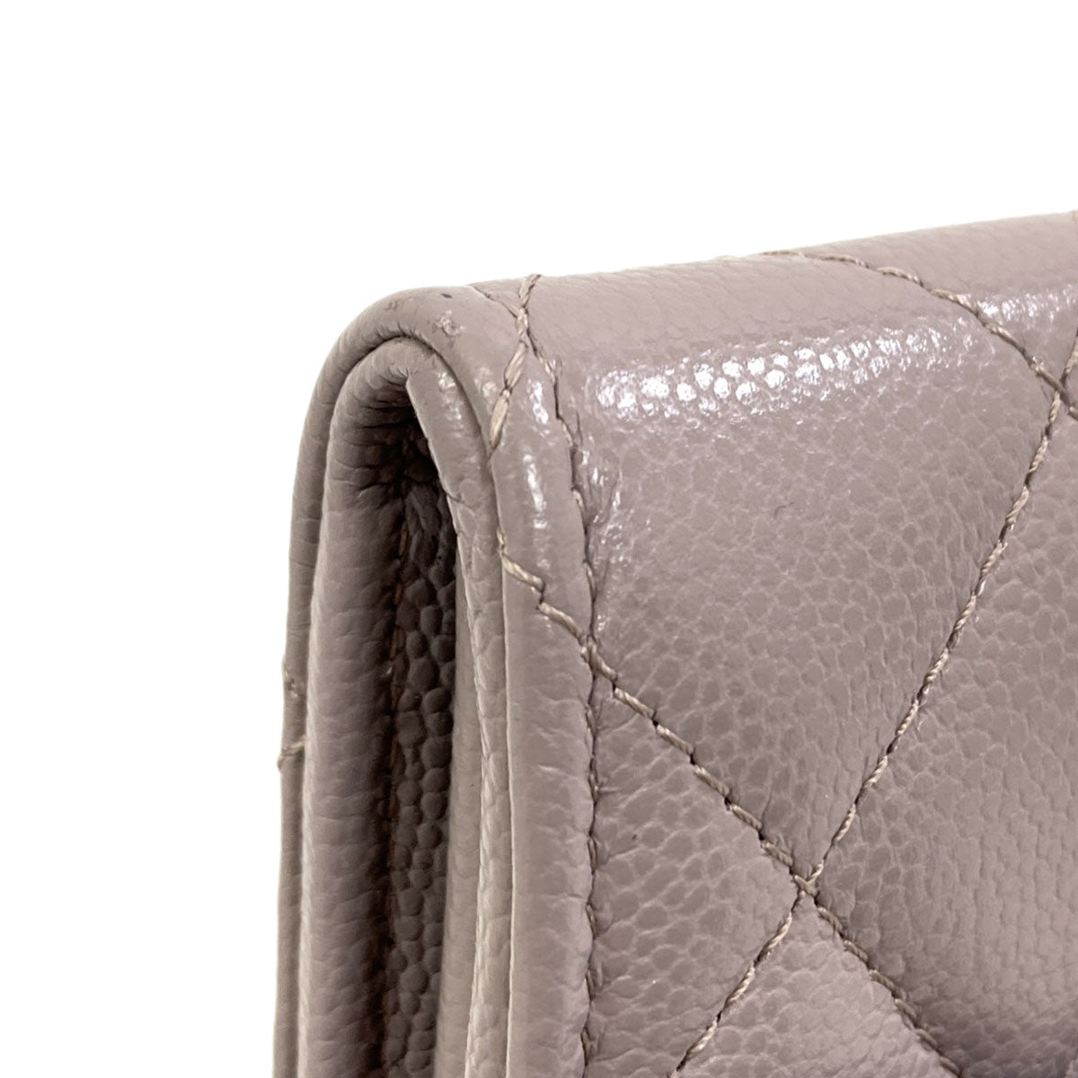 CHANEL Matelasse Classic Long SilverHardware Long wallet (with coin pocket) Grained Calfskin Skin Ladies [Used]