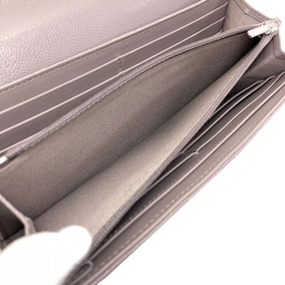 CHANEL Matelasse Classic Long SilverHardware Long wallet (with coin pocket) Grained Calfskin Skin Ladies [Used]