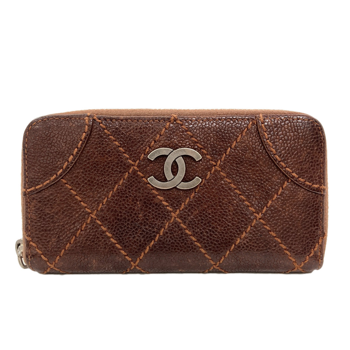 CHANEL COCO Mark SilverHardware Card Case Caviar skin Ladies [Used]