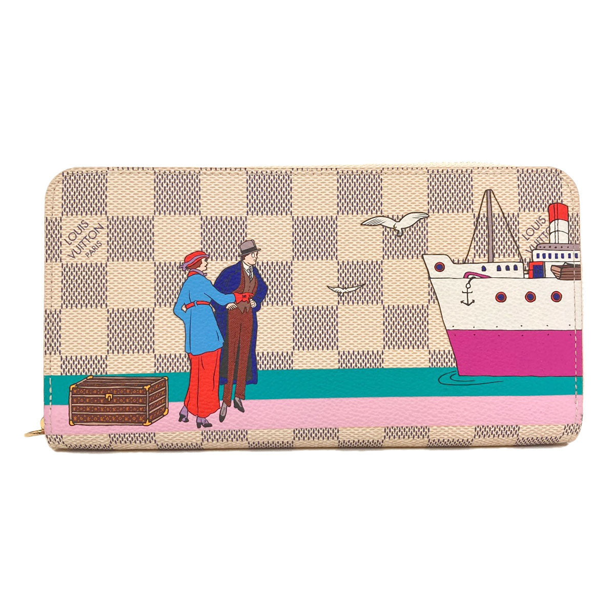 LOUIS VUITTON N41668 Zippy Wallet Atlantic Cruises Long wallet (with coin pocket) Damier canvas Ladies [Used]