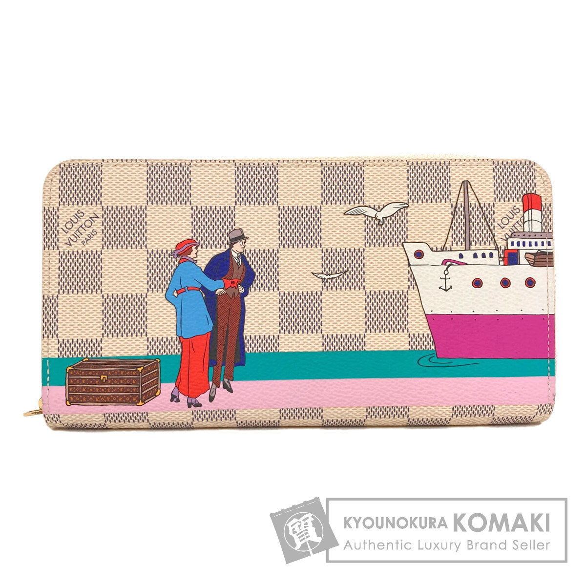 LOUIS VUITTON N41668 Zippy Wallet Atlantic Cruises Long wallet (with coin pocket) Damier canvas Ladies [Used]