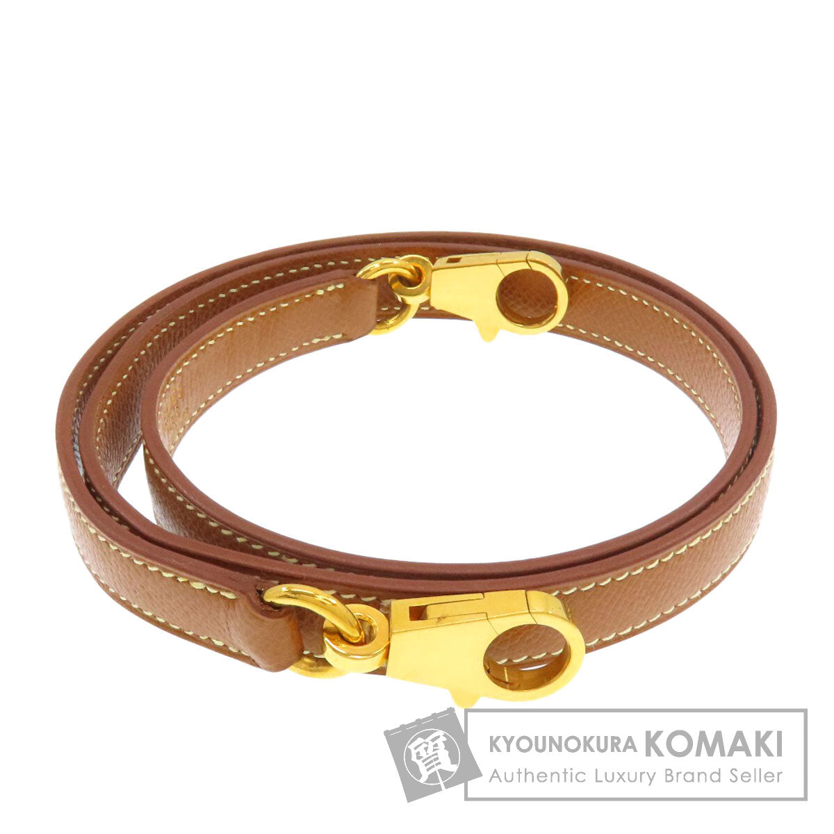 HERMES Gold component, length not adjustable. Shoulder strap Courchevel Ladies [Used]