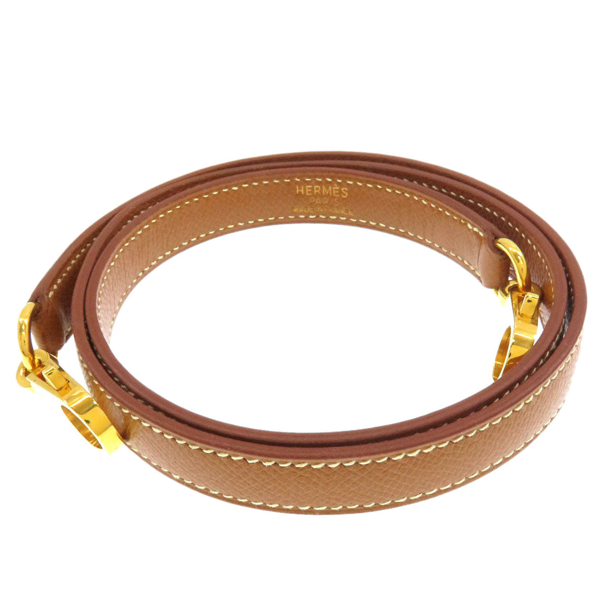 HERMES Gold component, length not adjustable. Shoulder strap Courchevel Ladies [Used]