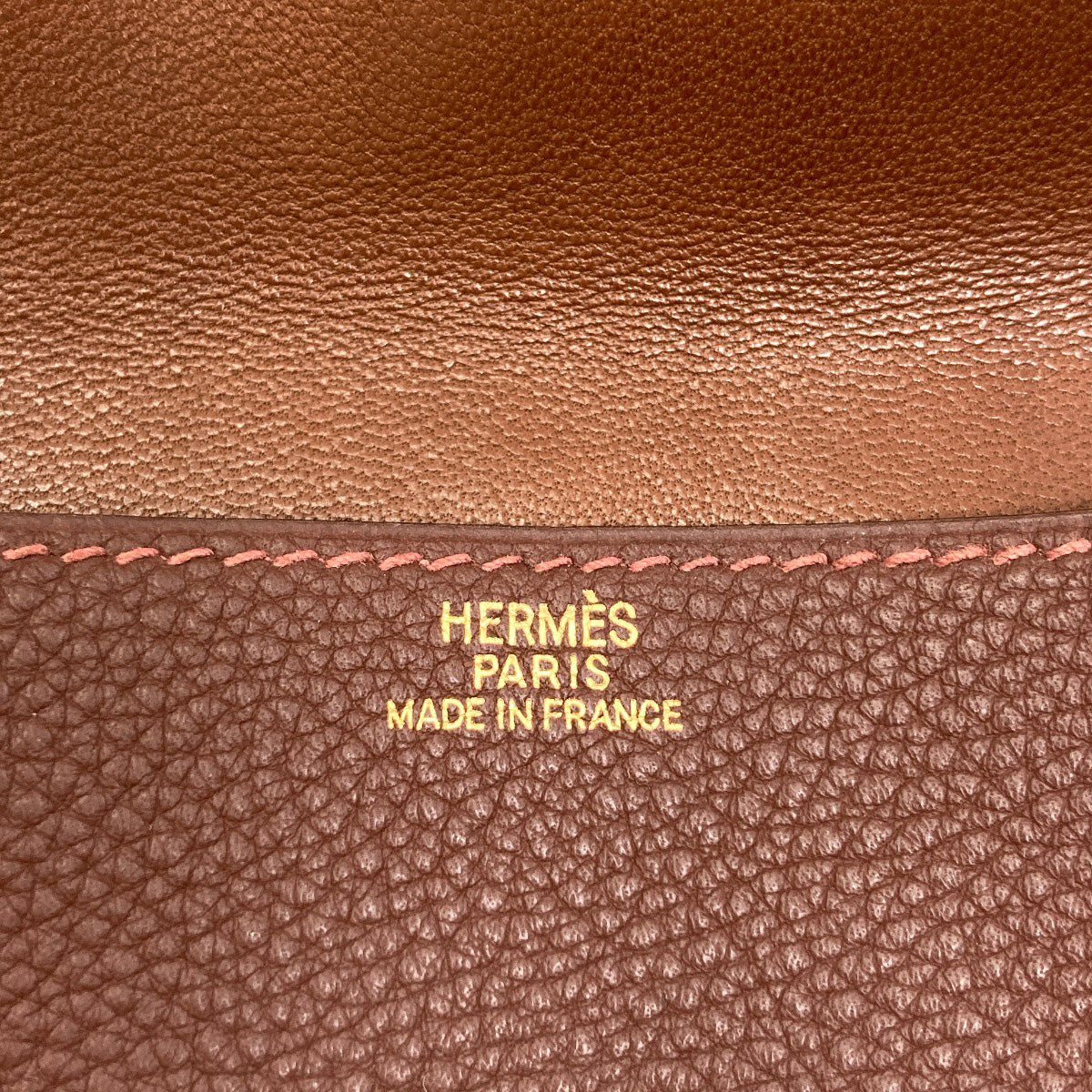 HERMES Dogon Card Case Gold Hardware Card Case Taurillon Clemence Ladies [Used]