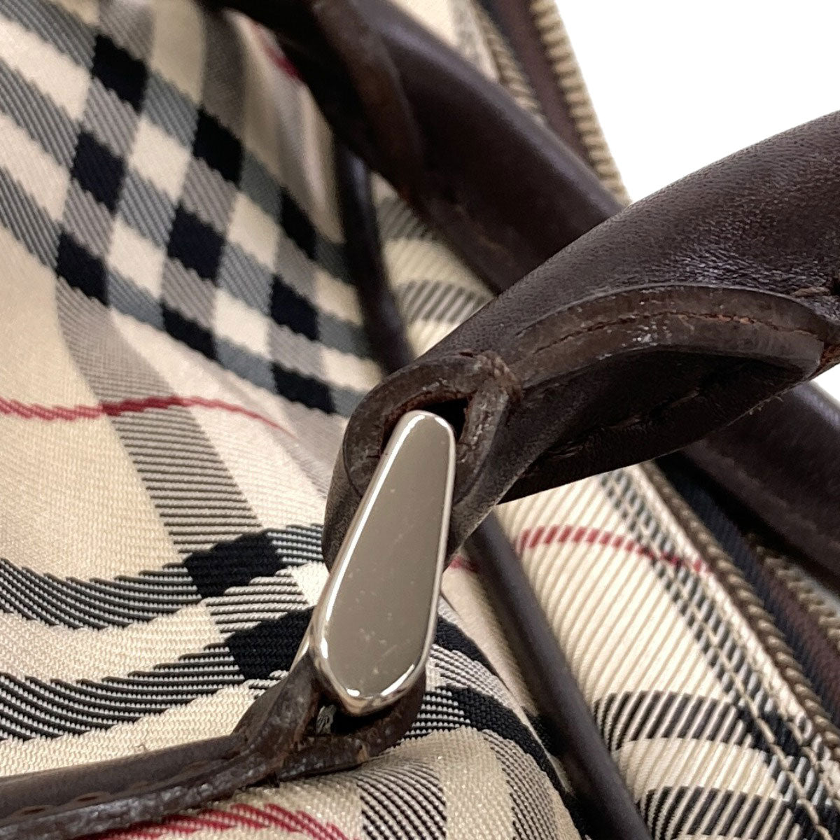 BURBERRY Burberry Check Handbag Nylon LeatherLadies [Used]