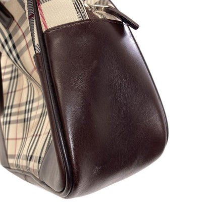 BURBERRY Burberry Check Handbag Nylon LeatherLadies [Used]
