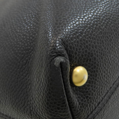 CHANEL COCO Mark GoldHardware Tote Bag Grained Calfskin Skin Ladies [Used]