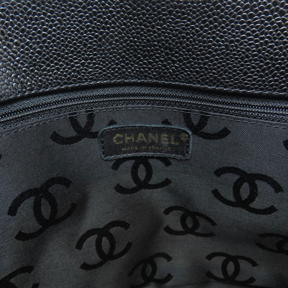 CHANEL COCO Mark GoldHardware Tote Bag Grained Calfskin Skin Ladies [Used]