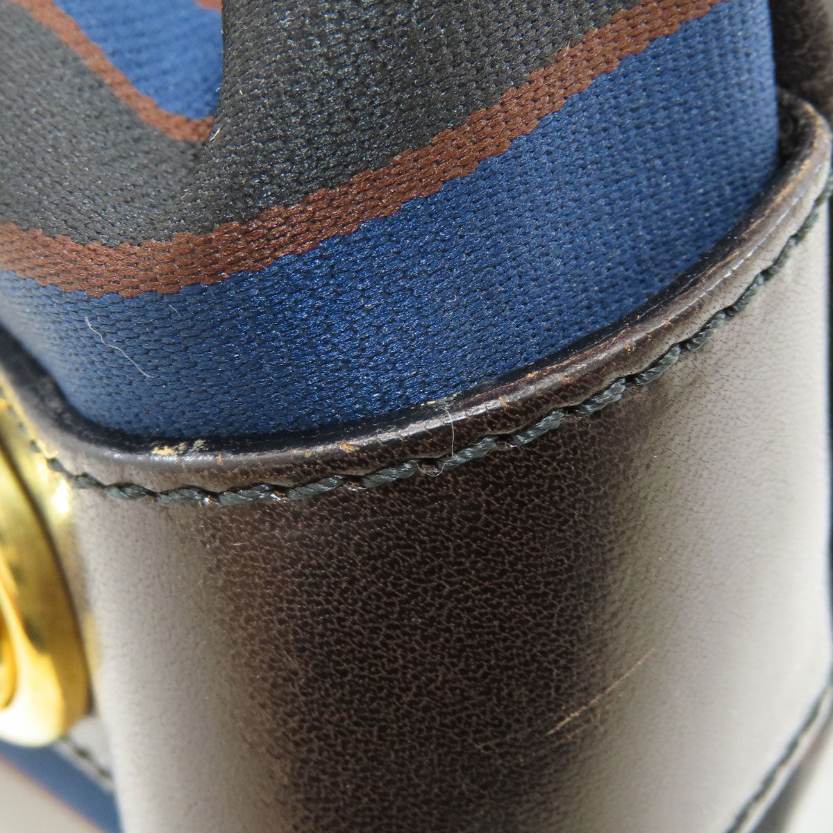 CELINE Stripe Handbag Canvas Ladies [Used]