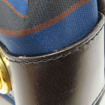 CELINE Stripe Handbag Canvas Ladies [Used]