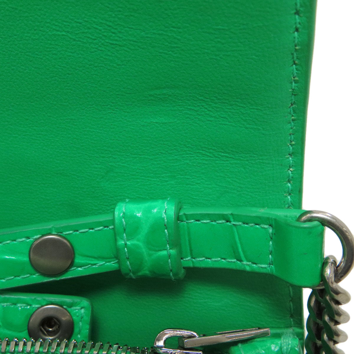 BALENCIAGA 656050 Hourglass Embossed Chain Wallet Long wallet (with coin pocket) Calf Ladies [Used]