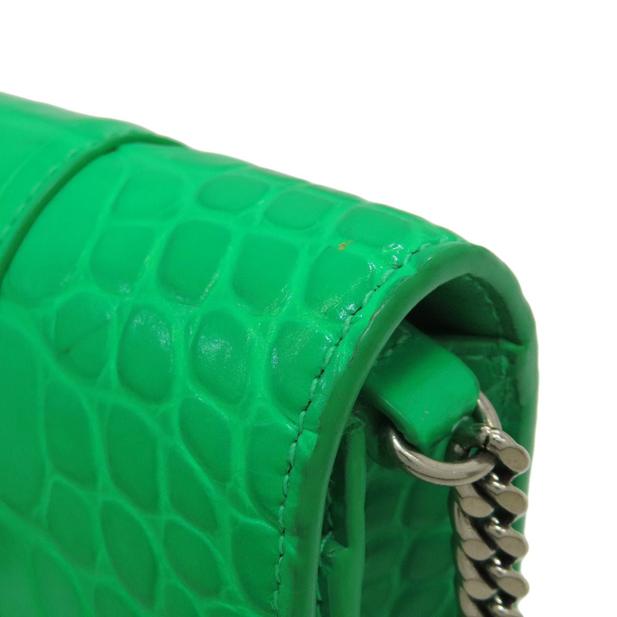 BALENCIAGA 656050 Hourglass Embossed Chain Wallet Long wallet (with coin pocket) Calf Ladies [Used]