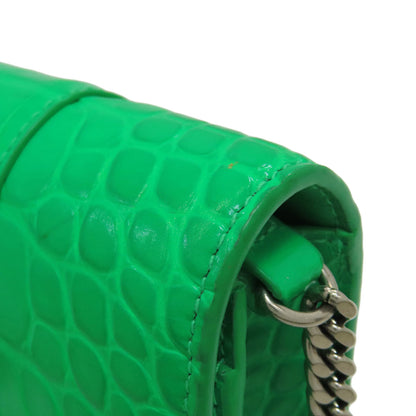 BALENCIAGA 656050 Hourglass Embossed Chain Wallet Long wallet (with coin pocket) Calf Ladies [Used]