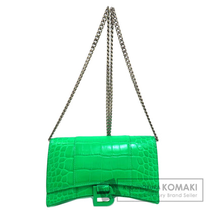 BALENCIAGA 656050 Hourglass Embossed Chain Wallet Long wallet (with coin pocket) Calf Ladies [Used]