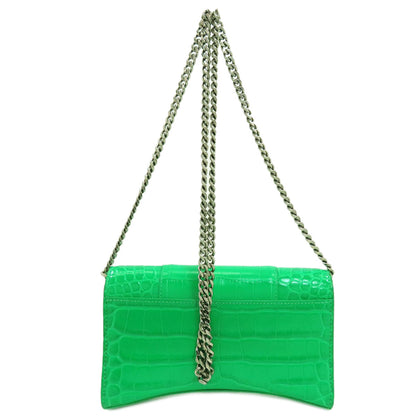 BALENCIAGA 656050 Hourglass Embossed Chain Wallet Long wallet (with coin pocket) Calf Ladies [Used]