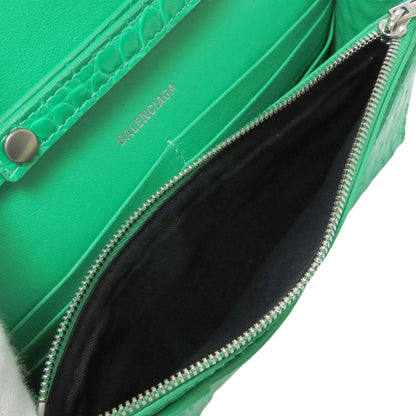 BALENCIAGA 656050 Hourglass Embossed Chain Wallet Long wallet (with coin pocket) Calf Ladies [Used]